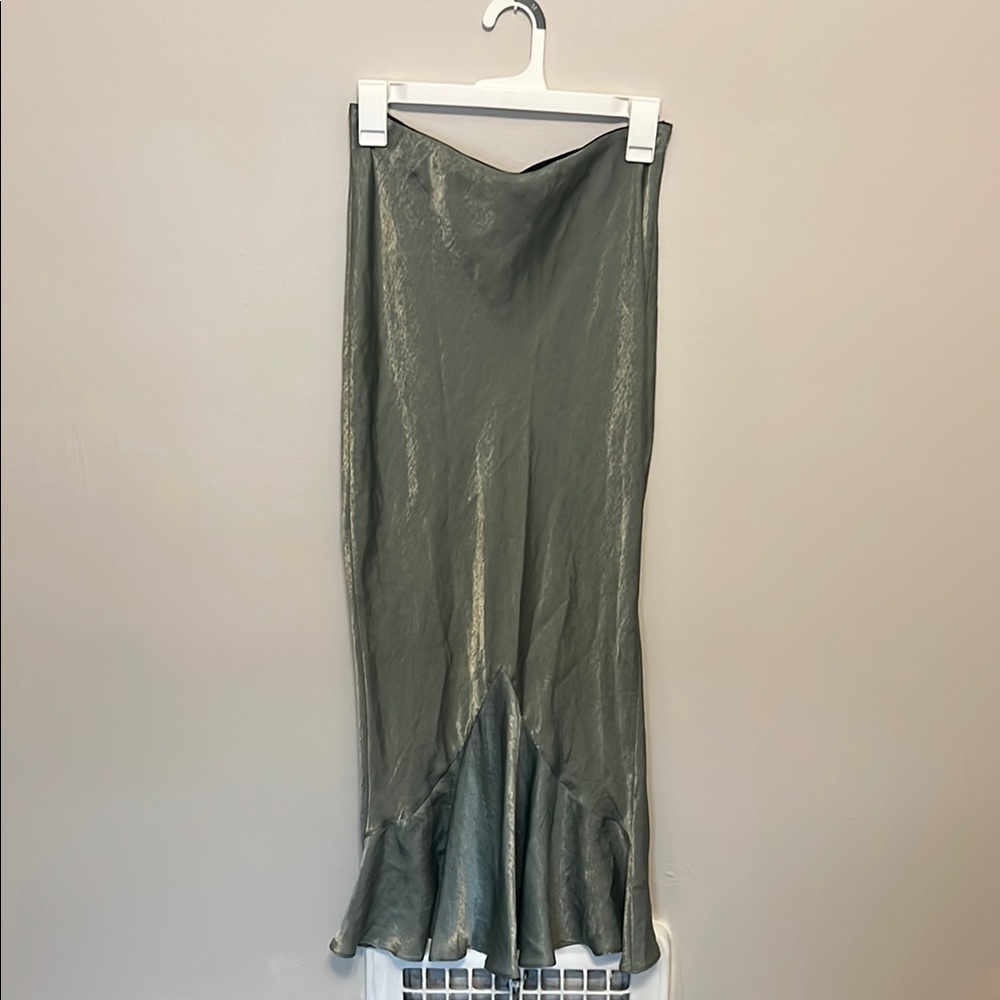Green Satin Skirt